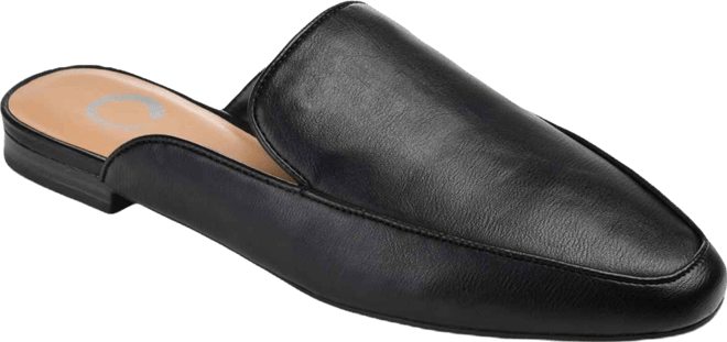 Women's Akza Wide Width Slip On Square Toe Mules Flats