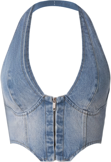 Women's Katrina Lace Up Denim Corset Top