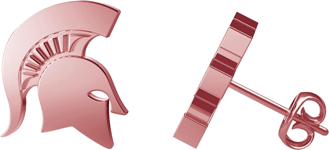 Women's  Michigan State Spartans Rose Gold Post Earrings