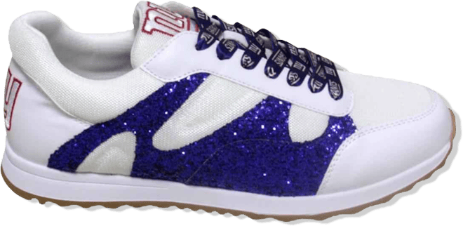 Women's  White New York Giants Glitter Sneakers