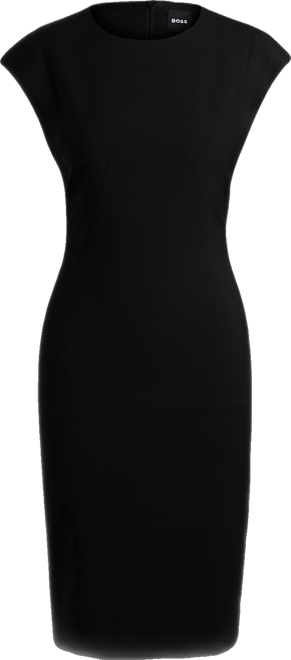 Boss by  Women's Wool Cap Sleeve Slim-Fit Dress