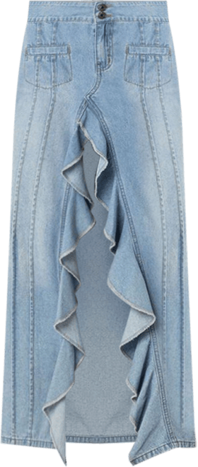スカート WILLFULLY ruffle hem slit denim SK WILLFULLY official web store（ウィルフリーコウシキツウハン