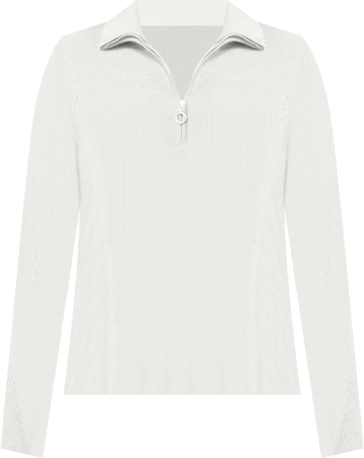 Women's Gaia Ribbed Half Zip Ultra-fine Wool Sweater