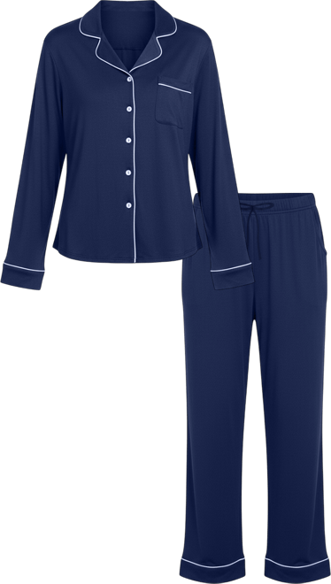 Women's Long Sleeve Stretch-Knit Viscose from Bamboo Pajama Set