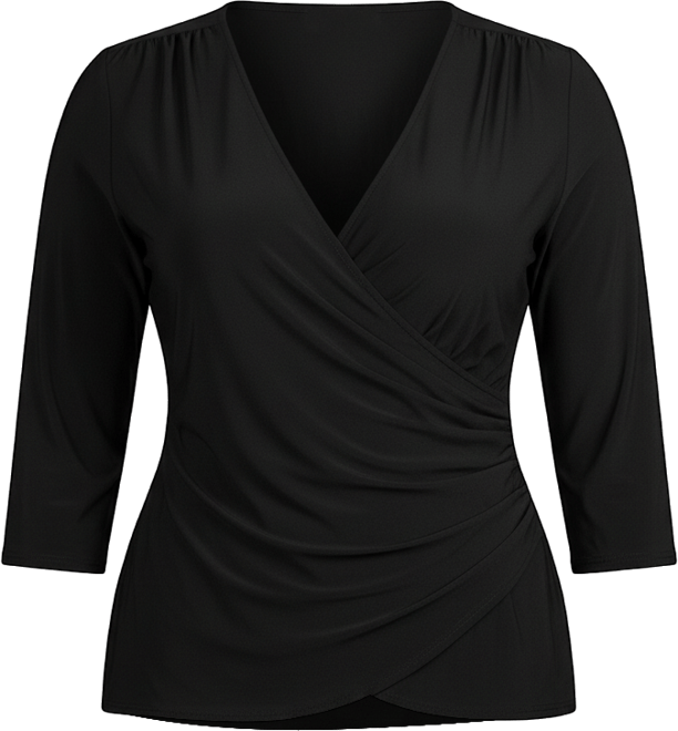 Plus Size Femme Fatale Faux Wrap Top