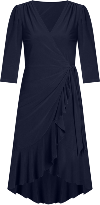Women's Whimsy Ruffled Midi Wrap Dress