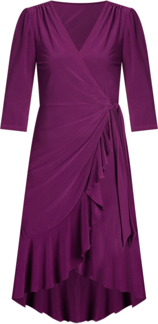 Women's Whimsy Ruffled Midi Wrap Dress