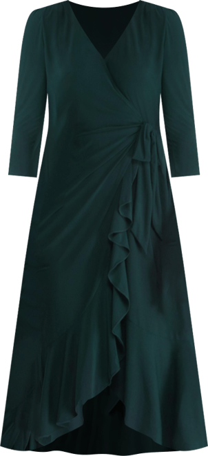 Women's Whimsy Ruffled Midi Wrap Dress