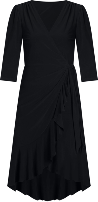 Women's Whimsy Ruffled Midi Wrap Dress