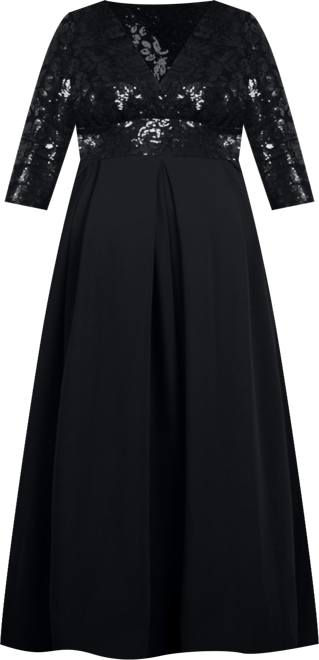 Women's Plus Size Paris Pleated Sequin Gown