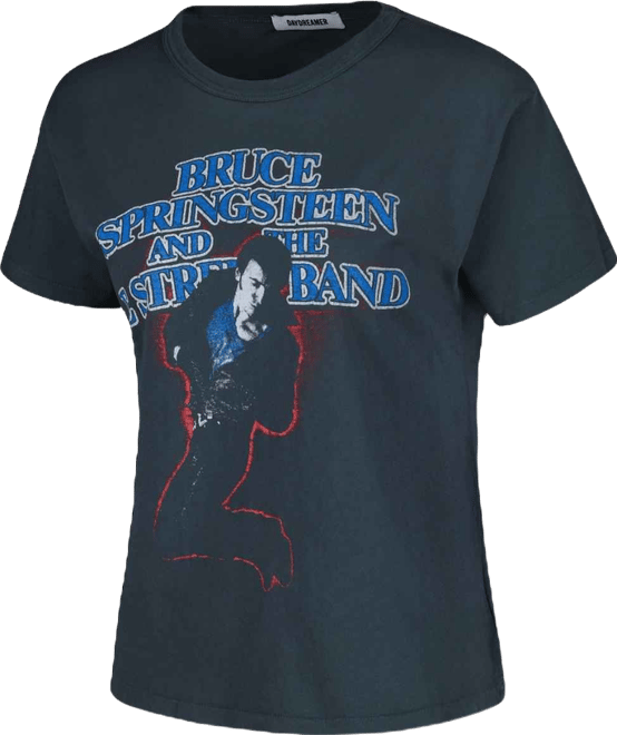 Women's  Black Bruce Springsteen Ringer Graphic T-shirt
