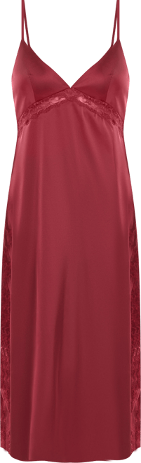 Women's Silky Open Back Nightgown with Lace Trims