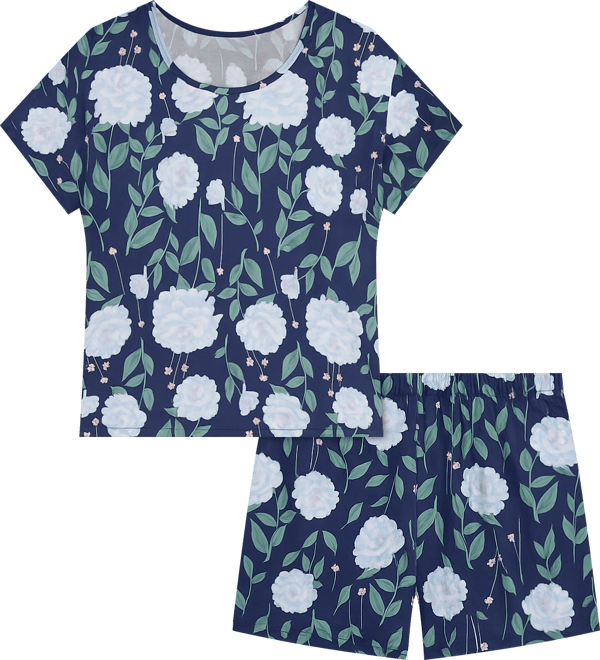 Women's Ultra Soft 2 Piece Top and Shorts Pajama Set