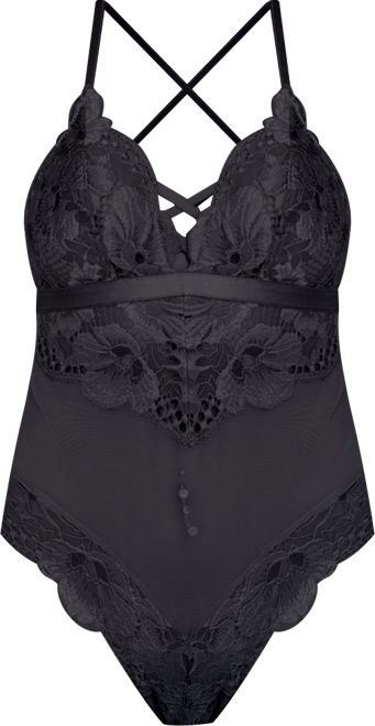 Women's 1 Piece Lace Bodice Lingerie Bodysuit
