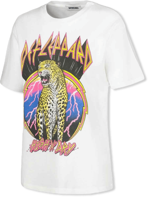 Women's  White Def Leppard High 'n Dry Graphic T-shirt
