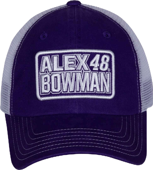 Women's  Purple, White Alex Bowman Name and Number Patch Adjustable Hat
