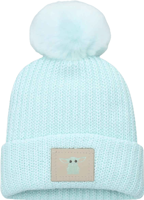 Women's  Mint Star Wars Grogu Cuffed Knit Hat with Pom