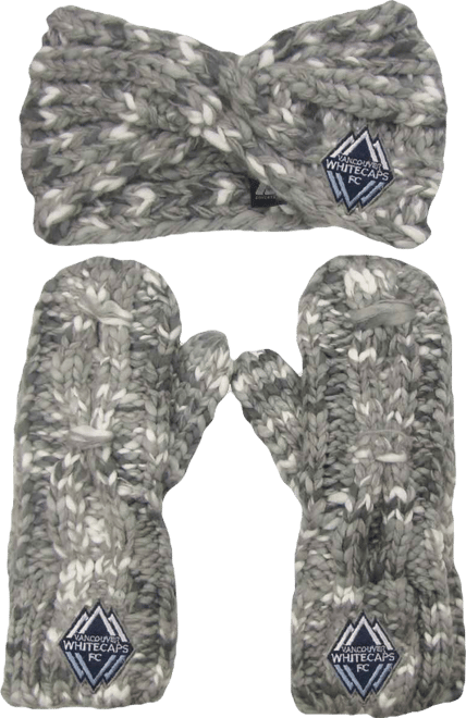 Women's  Gray Vancouver Whitecaps Fc Marled Headband and Mittens Set