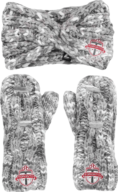 Women's  Gray Toronto Fc Marled Headband and Mittens Set