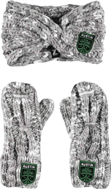 Women's  Gray Austin Fc Marled Headband and Mittens Set