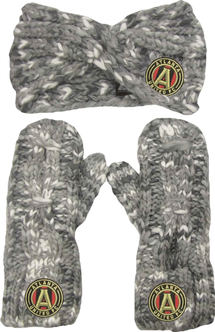 Women's  Gray Atlanta United Fc Marled Headband and Mittens Set