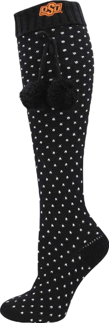 Women's  Black Oklahoma State Cowboys Knee High Socks