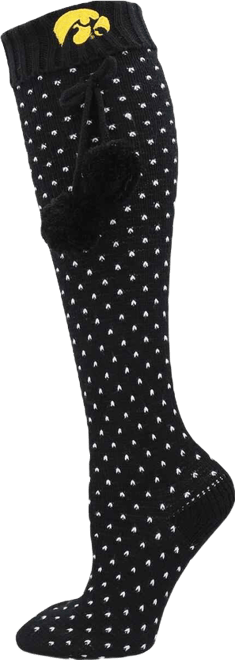 Women's  Black Iowa Hawkeyes Knee High Socks