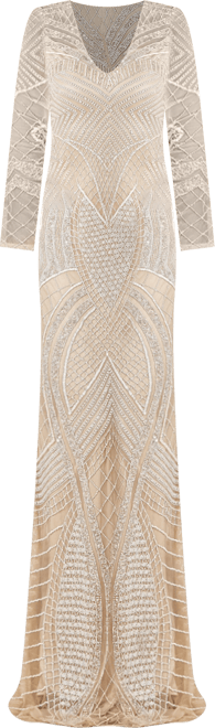 Women's Haley Beaded Dress Nude/Ivory Bridal