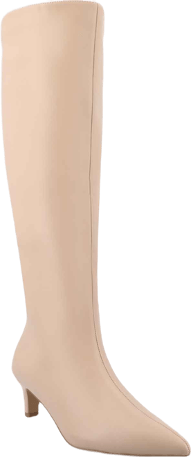 Women's Tullip Wide Width Kitten Heel Pointed Toe Knee High Dress Boots