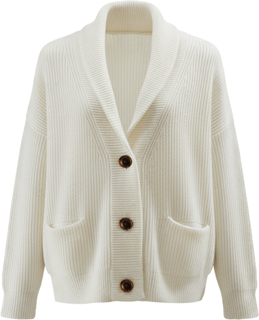 Women's Wool Knit Shawl Collar Cardigan