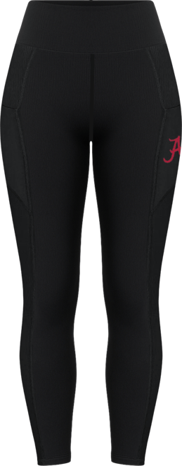 Women's  Black Alabama Crimson Tide 7/8 Mixed Media Pocket iLeggings