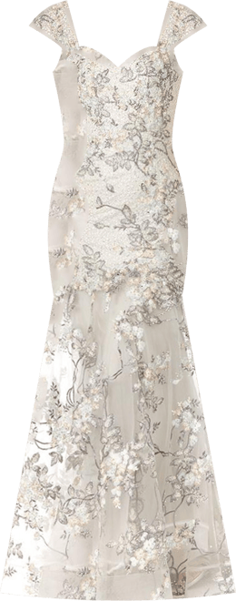 Women's  Cap Sleeve Mermaid Gown