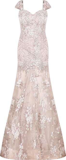 Women's  Cap Sleeve Mermaid Gown