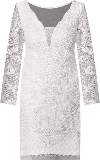 Women's Carla Long Sleeve Beaded Lace Mini Dress