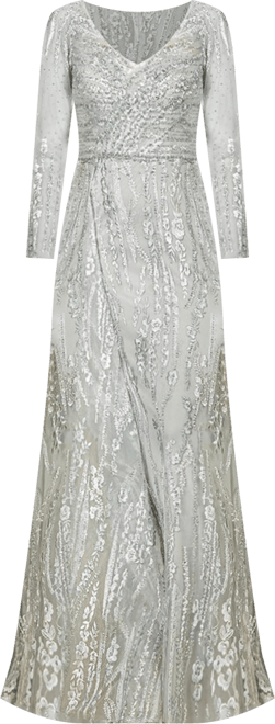 Women's Asymmetrical Skirt Overlay Dress with Long Sleeves