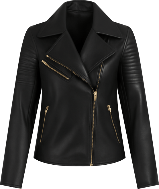 Women's Genuine Leather Jacket,Nappa Black