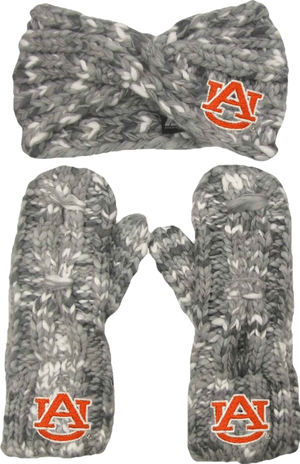 Women's  Auburn Tigers Logo Marled Headband and Mitten Set