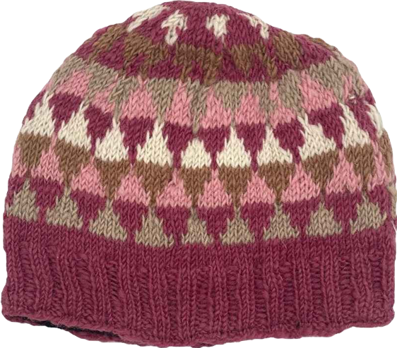Women's Artisan Hand-Knit Jaya Harlequin Wool Beanie Hat