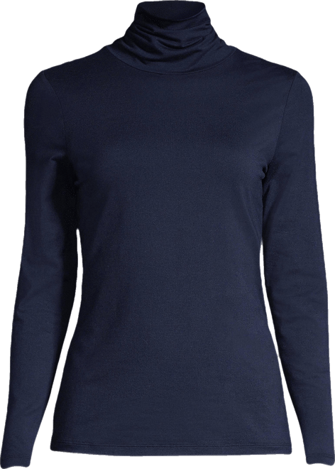 Women's Lightweight Jersey Skimming Long Sleeve Turtleneck