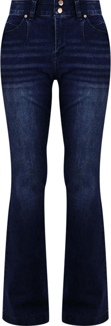 Women's Dark Wash Tummy Control Bootcut with Front Pocket Seam detail Jeans