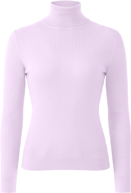 Women's Tissue Weight Cashmere Silk Rib-knit Turtleneck Sweater