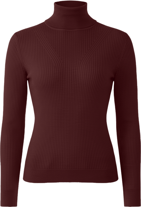 Women's Tissue Weight Cashmere Silk Rib-knit Turtleneck Sweater