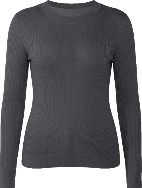 Women's Tissue Weight Cashmere Silk Rib-knit Crewneck Sweater