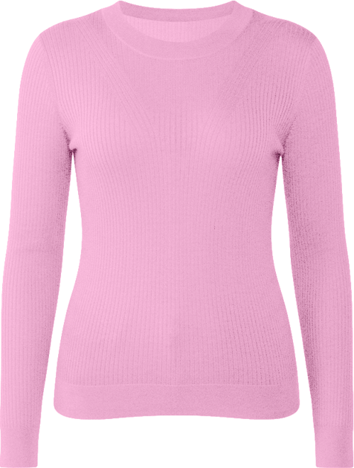Women's Tissue Weight Cashmere Silk Rib-knit Crewneck Sweater