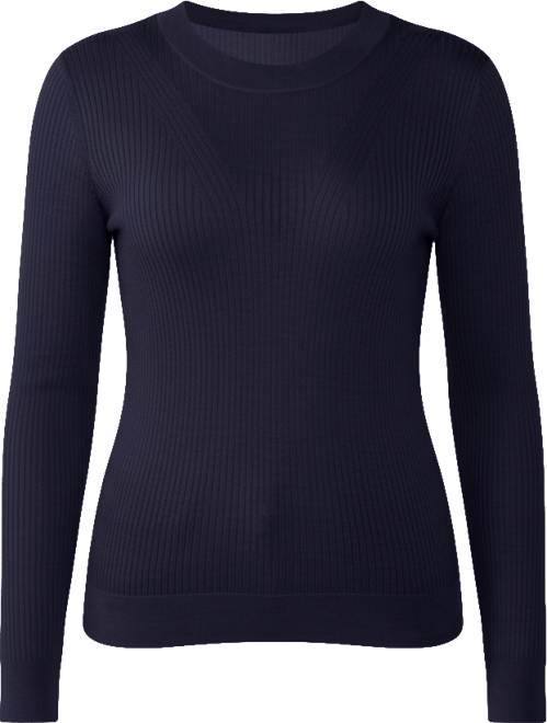 Women's Tissue Weight Cashmere Silk Rib-knit Crewneck Sweater