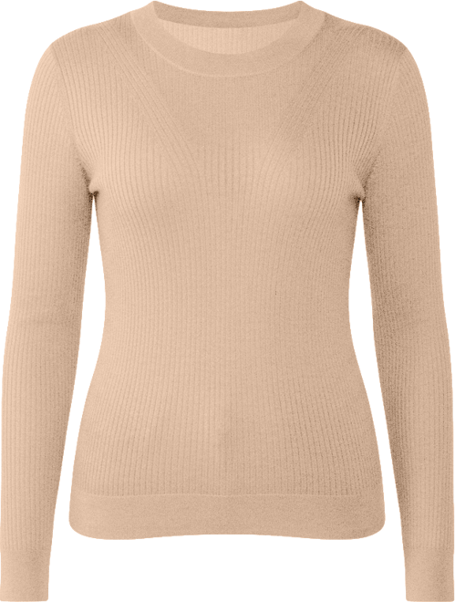 Women's Tissue Weight Cashmere Silk Rib-knit Crewneck Sweater