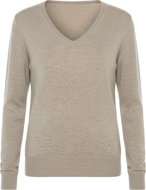 Women's 100% Pure Cashmere Long Sleeve Pullover V Neck Sweater