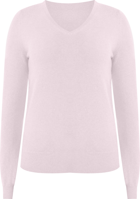 Women's 100% Pure Cashmere Long Sleeve Pullover V Neck Sweater