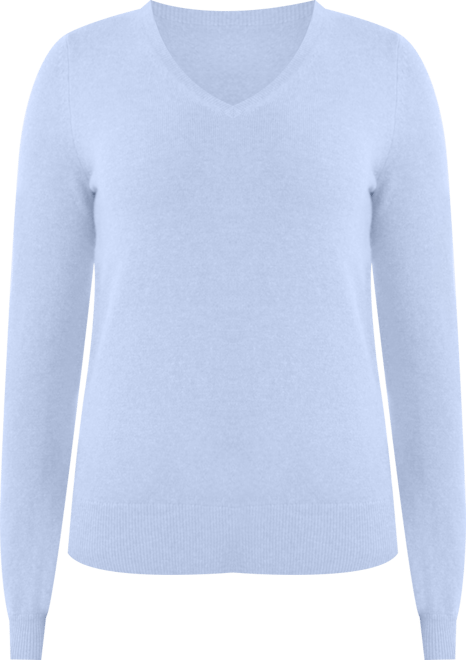 Women's 100% Pure Cashmere Long Sleeve Pullover V Neck Sweater