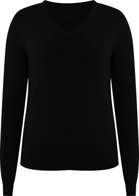 Women's 100% Pure Cashmere Long Sleeve Pullover V Neck Sweater
